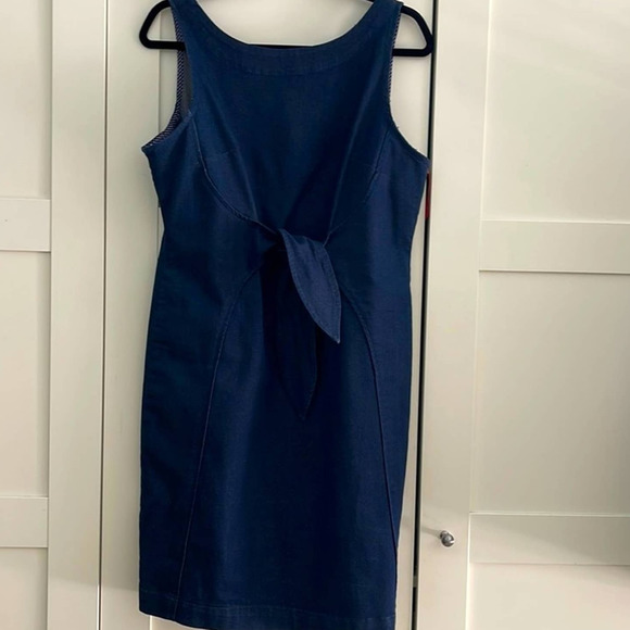Anthropologie Holding Horses NWOT Midi Blue Denim Dress.  Sz. 14 - Picture 1 of 7